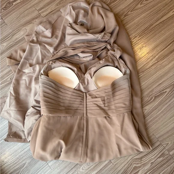 Jordan Beige A-Line Gown | Size 16 - Picture 9 of 10